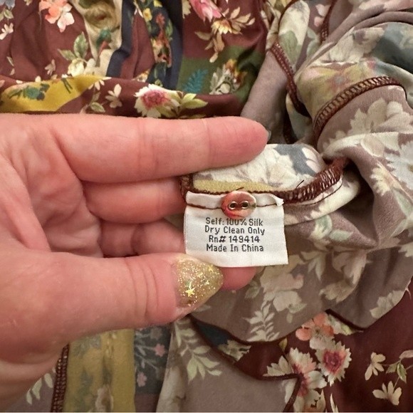 NWT Johnny Was Laurie Pippa Silk Patchwork Floral Burgundy Braid Belt Mini Dress - Picture 11 of 16